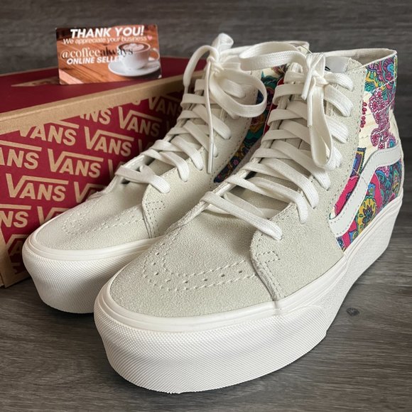 Vans Sk8-Hi Tapered Paisley Bloom Turtledove Platform Women's NWB - Picture 3 of 8